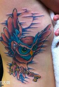 Waist owl tattoo pattern