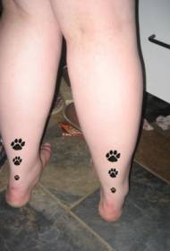 Cat paw print calf tattoo pattern