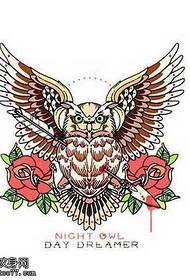 Mokhoa o mong oa tattoo oa owl