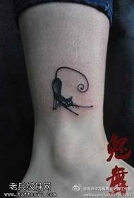 Cute cat tattoo pattern like a leg
