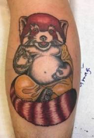 Gutter skaft malt enkel linje tatovering bilde av liten dyr vaskebjørn