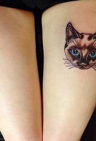 Been kitten tattoo patroon