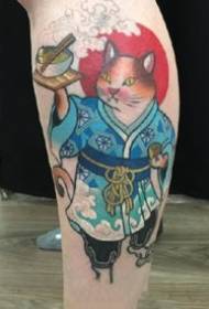 Appreciation of a group of naughty cat tattoo works in Japanese style