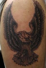 Big arm eagle black gray tattoo pattern