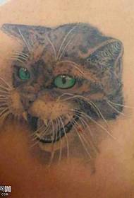 Shoulder cat tattoo pattern