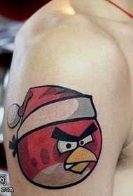 Arm angry bird tattoo pattern