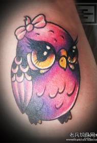 a colorful owl tattoo pattern