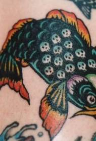 Прыгожы азіяцкі малюнак татуіроўкі чорных кальмараў