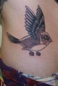 Abdominal kinesisk stil vakkert fugl tatoveringsmønster