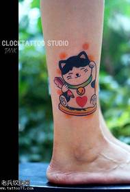 Cat tattoo on the ankle