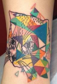 Maliwanag na geometric cat pattern ng tattoo ng tattoo