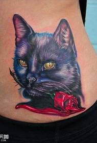 Waist cat tattoo pattern