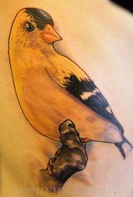 Professionell tatueringsklubb introducerar ett fågel-tatueringsmönster