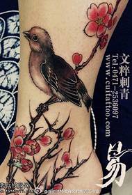 Calf bird tattoo pattern