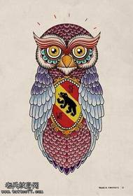 Manuscript owl mark tattoo pattern