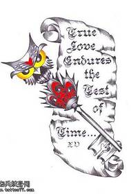 Rukopis sova ruční pero tetování vzor