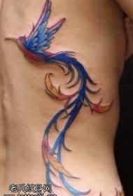 Waist colored bird tattoo pattern
