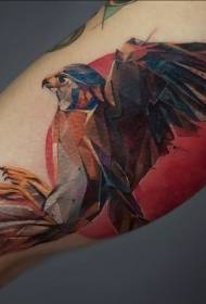 Big arm inside illustration style flying eagle tattoo pattern