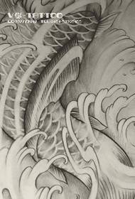Rich auspicious fish tattoo pattern manuscript
