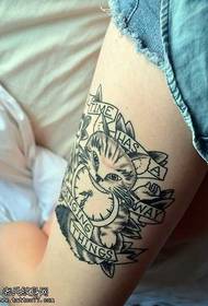 Ben söt katt tatuering mönster