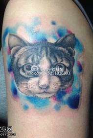 Ramena u obliku akvarela mačka tetovaža