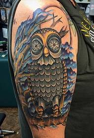 ຮູບແບບ tattoo owl ຂອງບ່າ