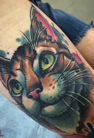 Tatuering mönster för ben akvarell katt