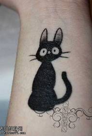 Cute totem cat tattoo pattern