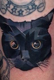 Красивий чорний кіт татуювання візерунок