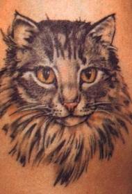 Gray cat portrait tattoo pattern
