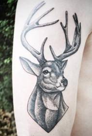 Boys Arms on Black Dots Simple Lines Cute Little Animal Deer Tattoo Picture