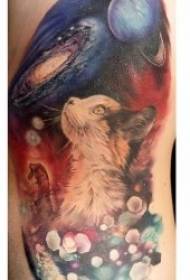 Kočka tetovanie vzor lenivý a šikovný zviera tetovanie vzor