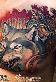 Breasted Owl Wolf Tattoo Patroon