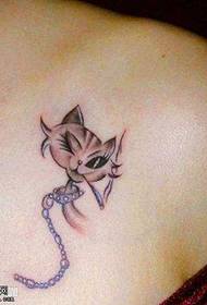 Modello di tatuaggio gatto spalla