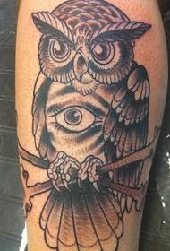 Legs nzuri owl jicho muundo wa tattoo