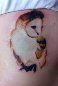 Watercolor simple owl tattoo pattern
