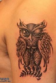 Arm owl tattoo pattern