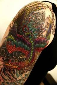 Teste padrão mágico do tatuagem da arte de Phoenix do fogo