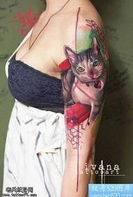 Padrão de tatuagem de gato de braço