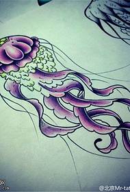 Color personality jellyfish tattoo manuscript pattern