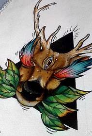 Pertsonalizatutako kolore antilopeen tatuajeen eskuizkribuaren argazkia