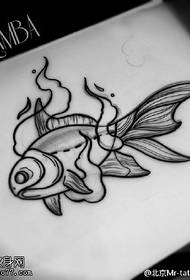 Classic squid manuscript tattoo pattern