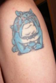 Cartoon blue tom terrier tattoo pattern