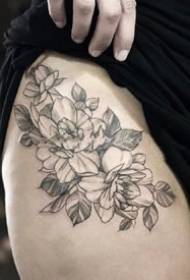 Set de imagini măturate cu flori de tatuaje cu flori de ac