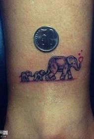 Leg elephant tattoo pattern
