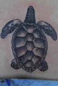 Black delicate little turtle tattoo pattern