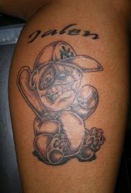 Patrón de tatuaxe de oso de xogador de béisbol