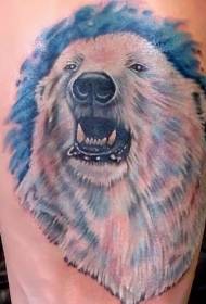Prekrasan uzorak tetovaže polarnog medvjeda u boji