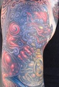Sineeske mytology fan Tang Lion tattoo patroan