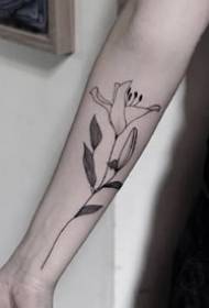 Flos linea Tattoo - Black Grey floribus IX Speculum Picture linea tattoo